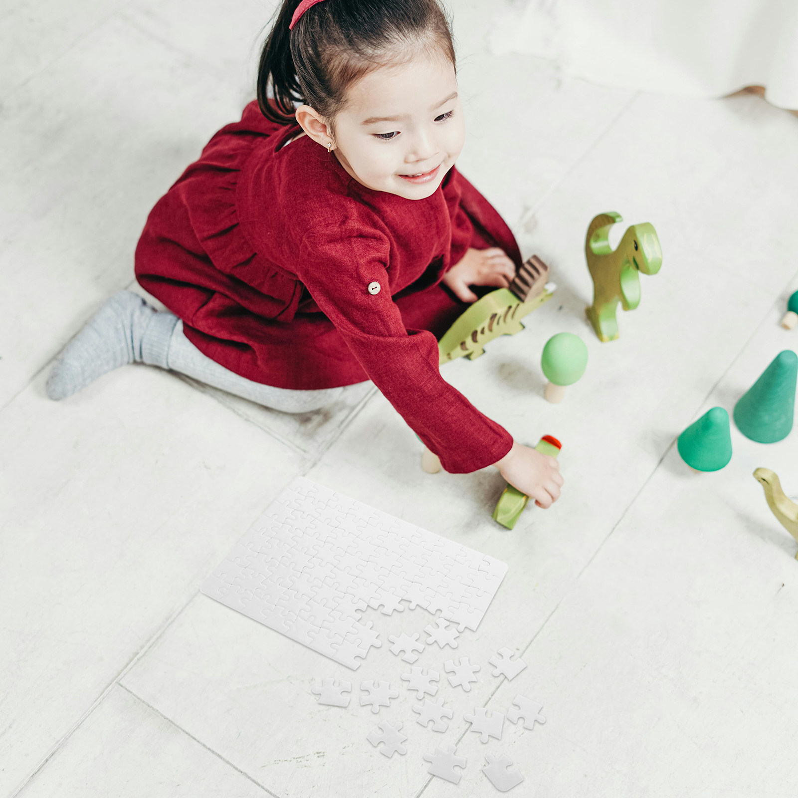 4Sheets Blank Puzzle Pieces Wh - Puzzle Blank White recension och pris