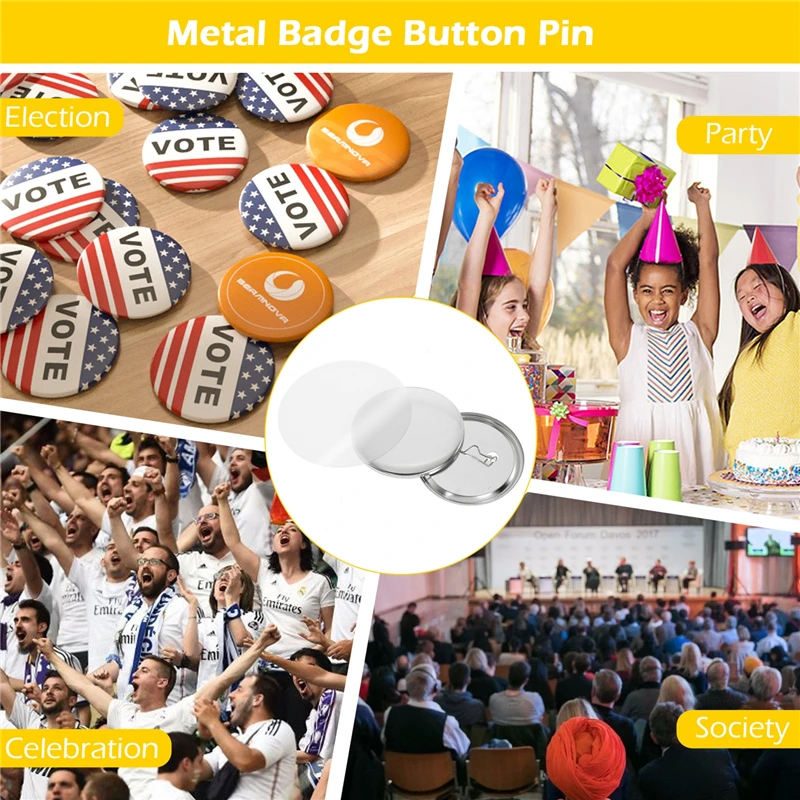100Set Blank Badge Pin Button  - Button Badge Blank recension och pris