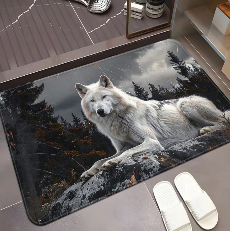 Cool White Wolf Doormat Wildli - Puzzle Blank White recension och pris