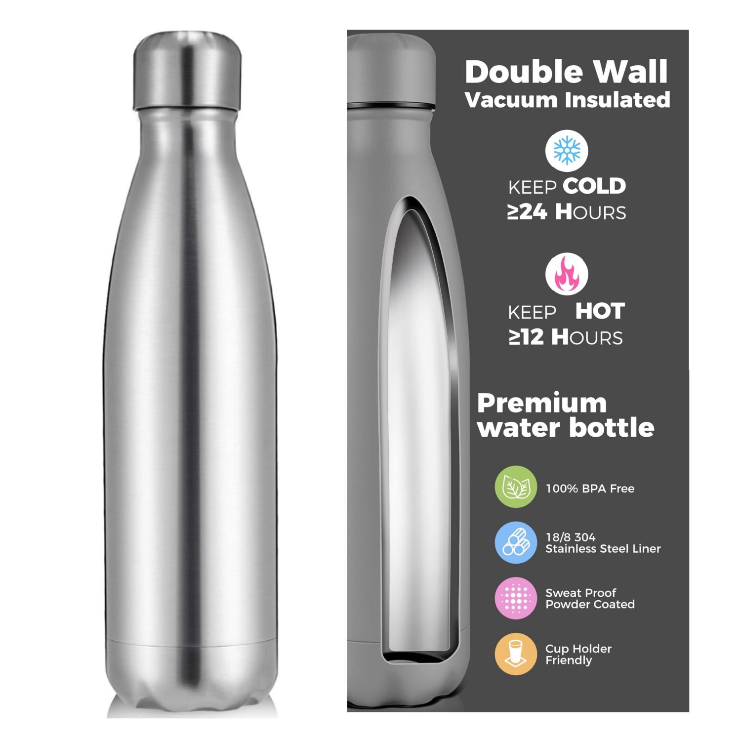 Outdoor Sport Double Wall Stai - Water Bottle Blank recension och pris