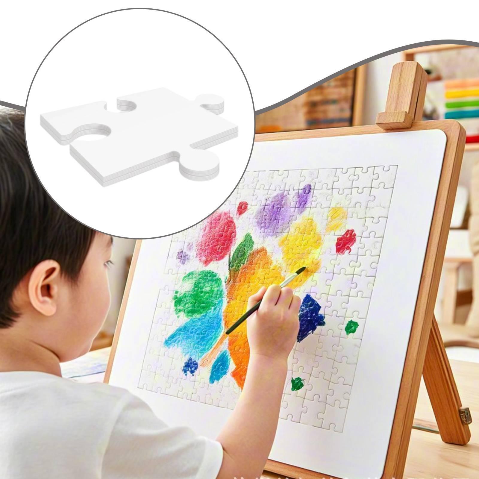 24x White Cardboard Blank Jigs - Puzzle Blank White recension och pris